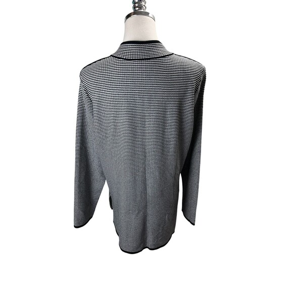 Exclusively Misook Jacket Women's Size Large Black White Stripes Zip Up - Picture 3 of 5